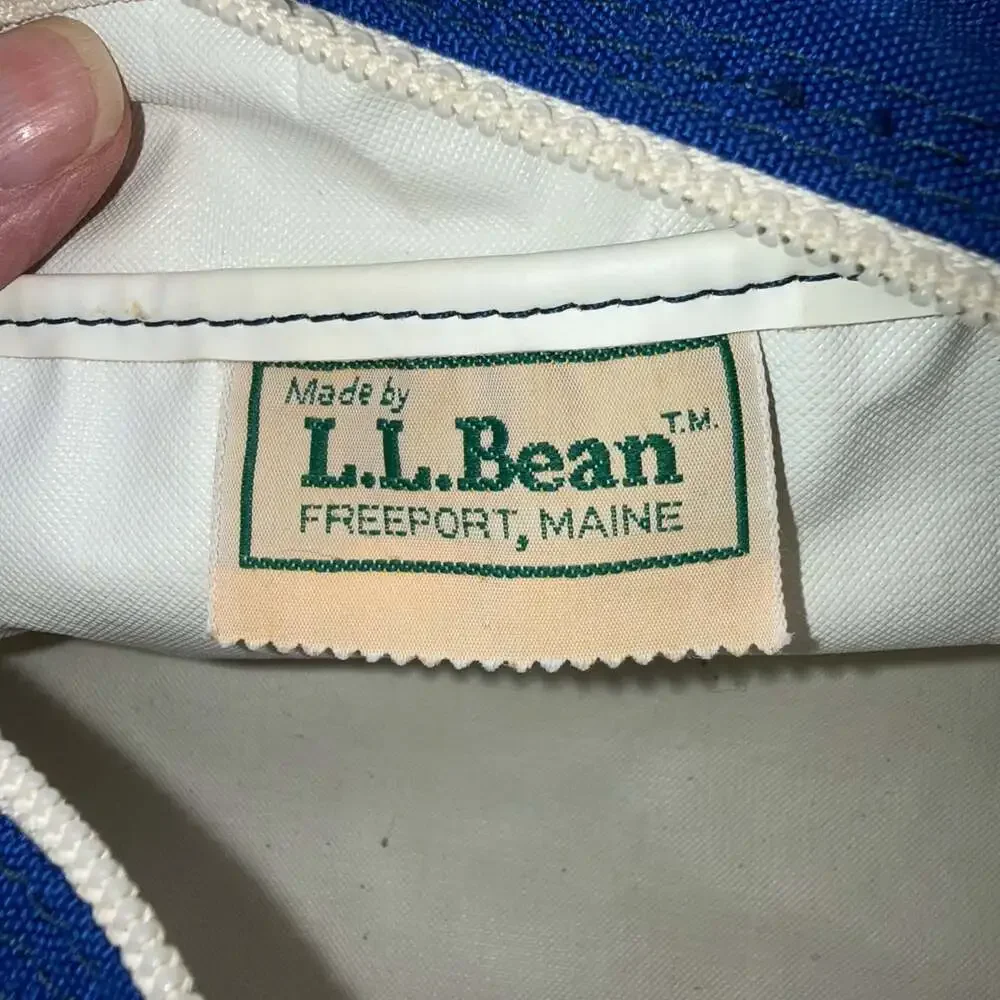 Vintage LL Bean Blue Nylon Toiletry Dopp Bag Travel Kit Freeport Maine